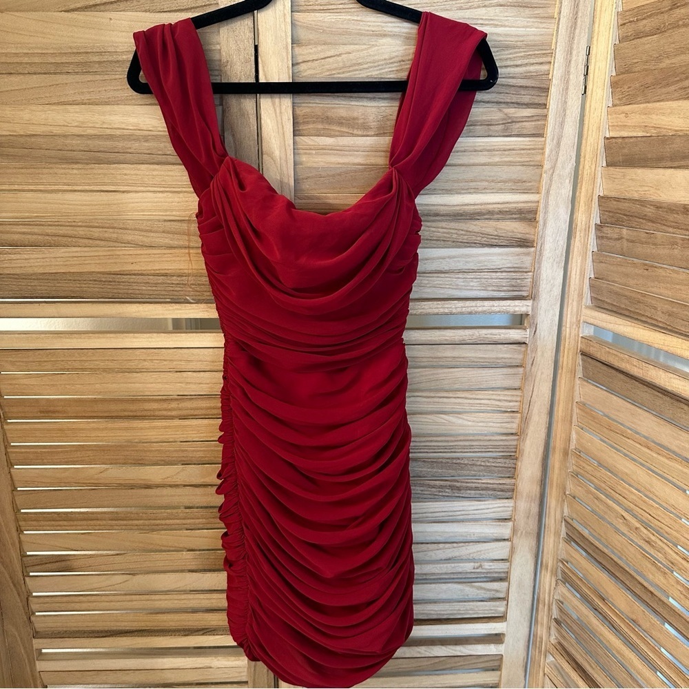 House of CB ruched mini dress